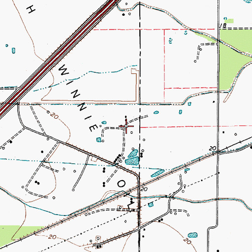 Topographic Map of Stowell Oil Field, TX
