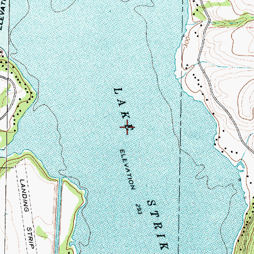 Topographic Map of Lake Striker, TX