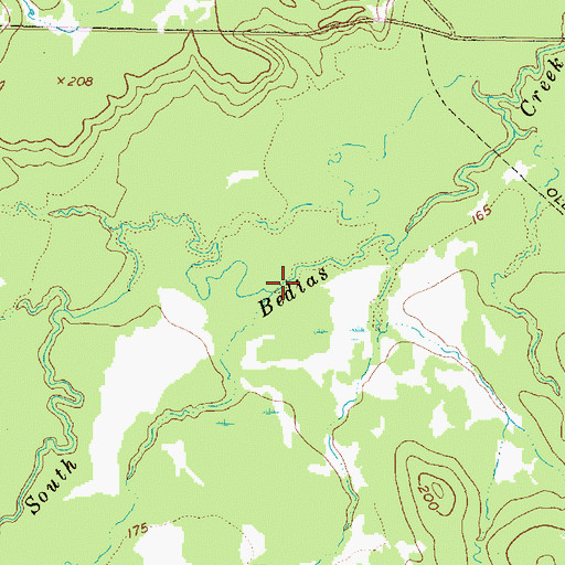 Topographic Map of Sulphur Branch, TX
