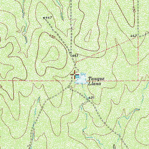 Topographic Map of Tanque Llano, TX