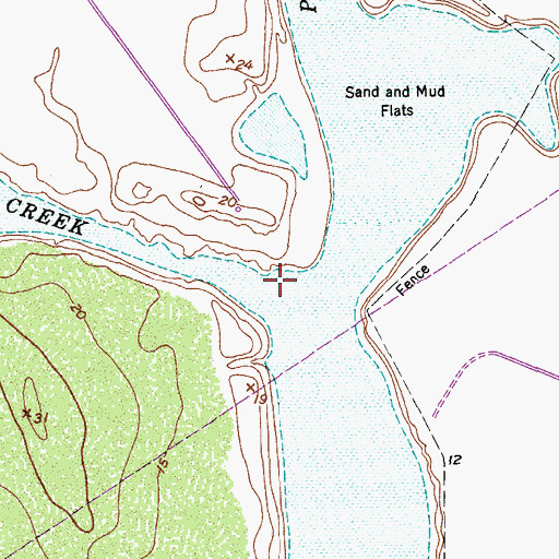 Topographic Map of Tunas Creek, TX