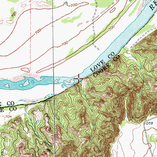 Topographic Map of Valley Creek, TX