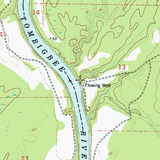 Topographic Map of Pritchetts Landing (historical), AL