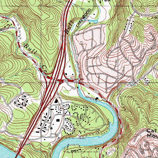 Topographic Map of West Bull Creek, TX