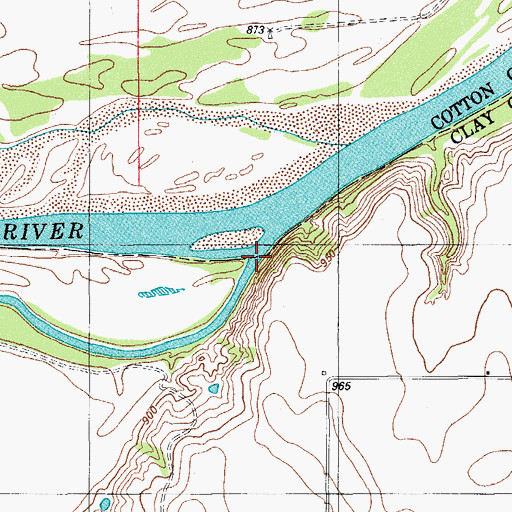 Topographic Map of Wichita River, TX