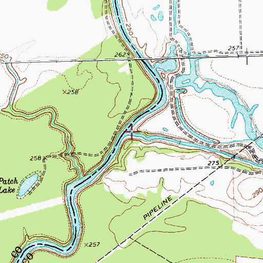 Topographic Map of Wildcat Creek, TX
