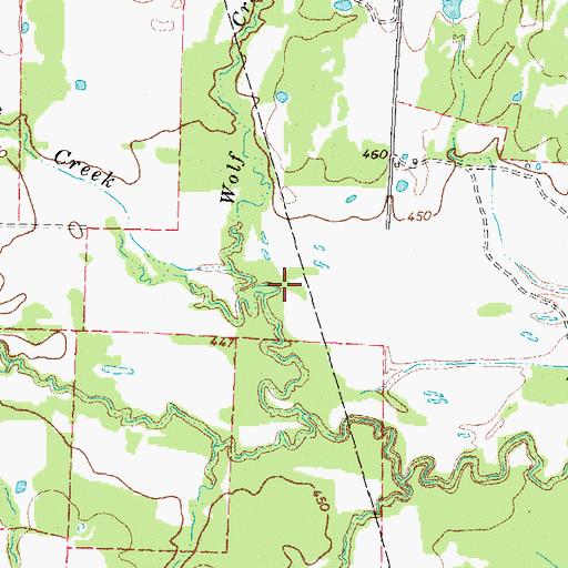 Topographic Map of Wolf Creek, TX