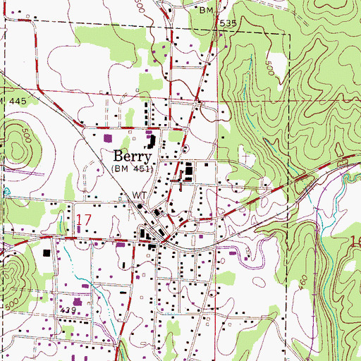 Topographic Map of Berry Church of Christ, AL