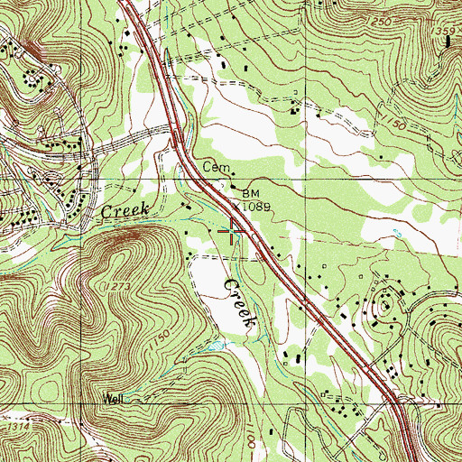 Topographic Map of Ranch Creek, TX