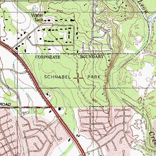 Topographic Map of Schnabel Park, TX