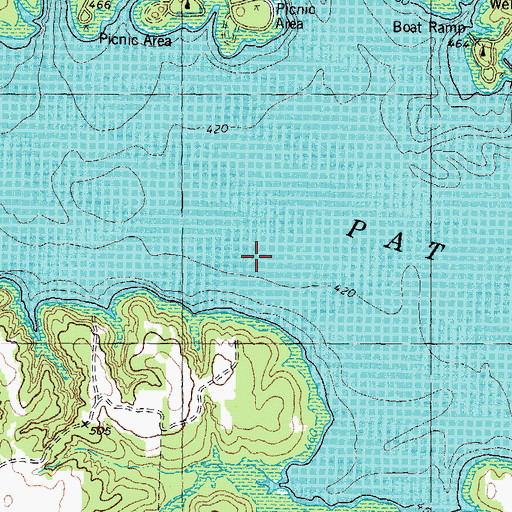Topographic Map of Pat Mayse Lake, TX