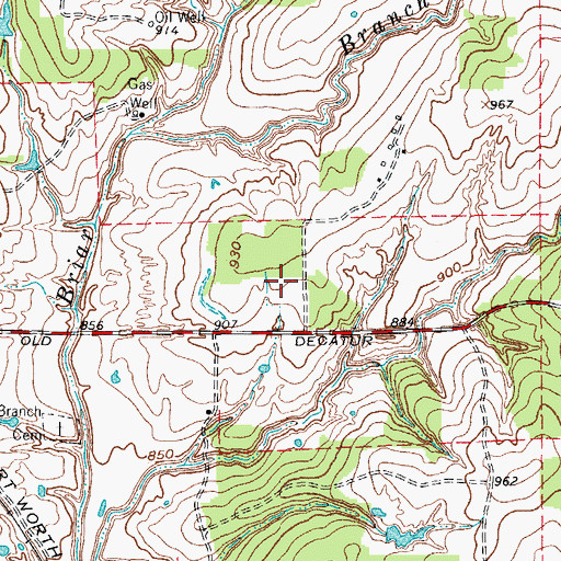 Topographic Map of Lyndon B Johnson National Grassland, TX