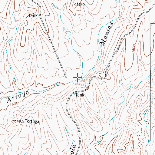 Topographic Map of Tortolo Creek, TX