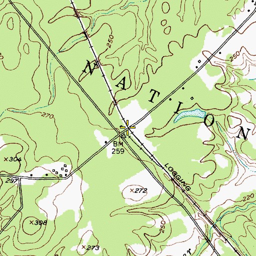 Topographic Map of Anderson Crossing, TX