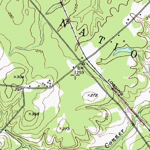 Topographic Map of John T Collier Syrup and Grist Mill, TX