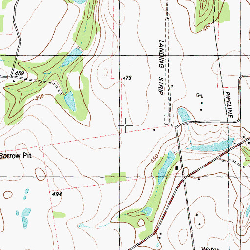 Topographic Map of Johnston Cemetery, TX