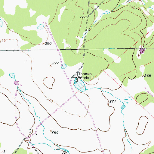 Topographic Map of Thomas Windmill, TX