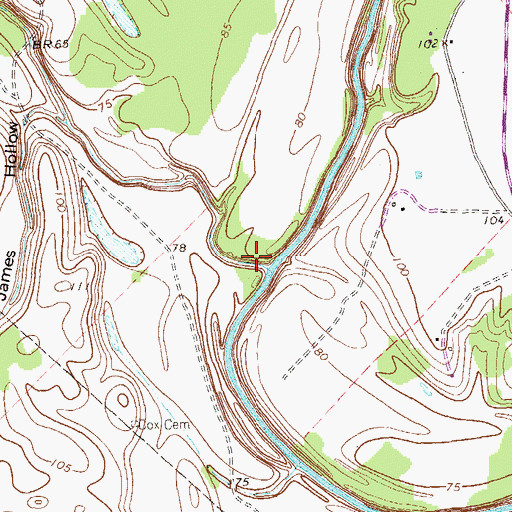 Topographic Map of Chicolete Creek, TX