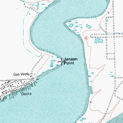 Topographic Map of Jensen Point, TX
