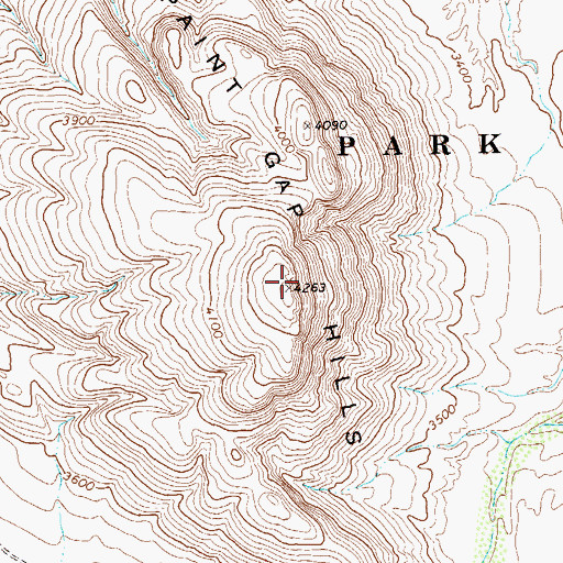 Topographic Map of Paint Gap Hills, TX
