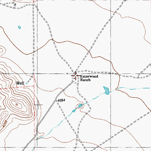 Topographic Map of Easterwood Ranch, TX