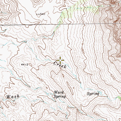 Topographic Map of Ward Spring, TX