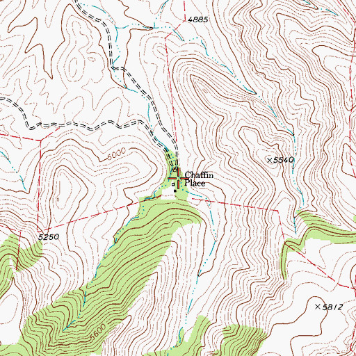 Topographic Map of Chaffin Place, TX