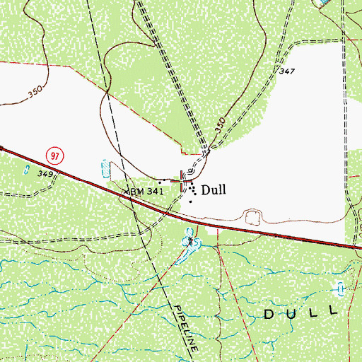 Topographic Map of Dull, TX