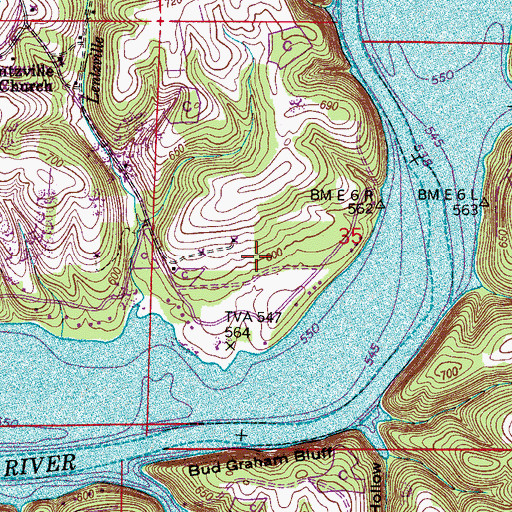 Topographic Map of Elk Estates, AL