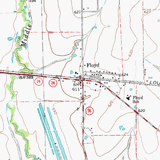 Topographic Map of Floyd, TX