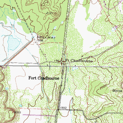 Topographic Map of Fort Chadbourne, TX