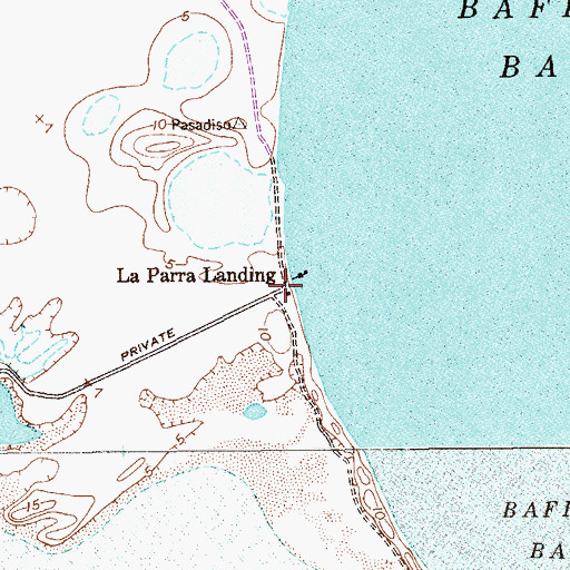 Topographic Map of La Parra Landing, TX