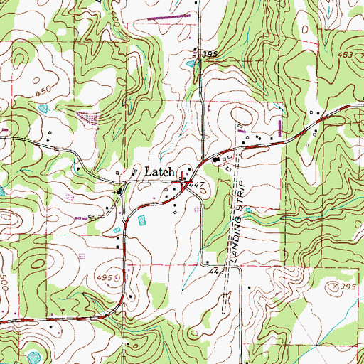 Topographic Map of Latch, TX