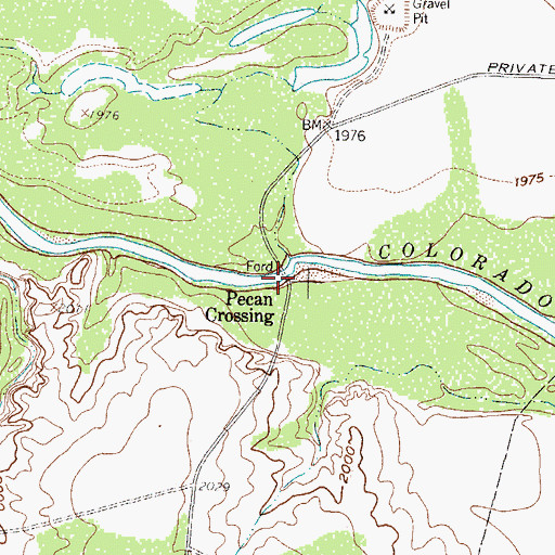 Topographic Map of Pecan Crossing, TX