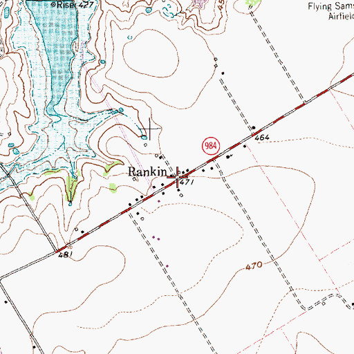 Topographic Map of Rankin, TX