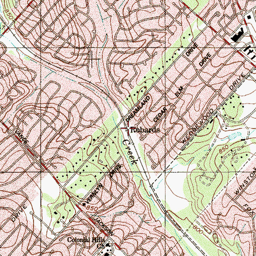 Topographic Map of Robards, TX