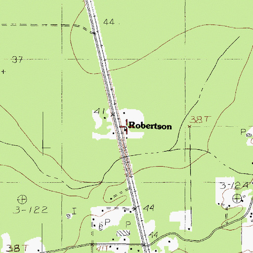 Topographic Map of Robertson, TX