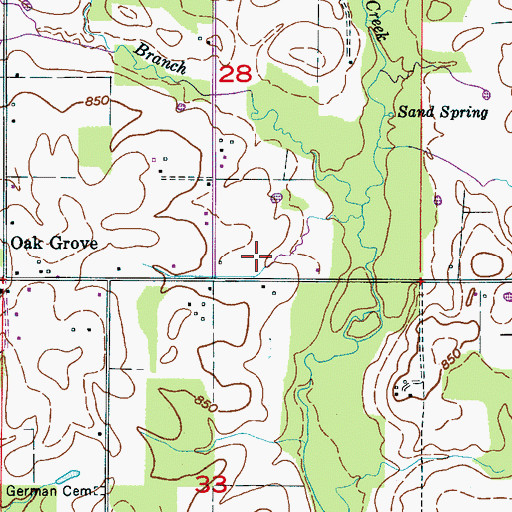 Topographic Map of Sand Spring (historical), AL