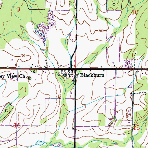 Topographic Map of Blackburn School (historical), AL