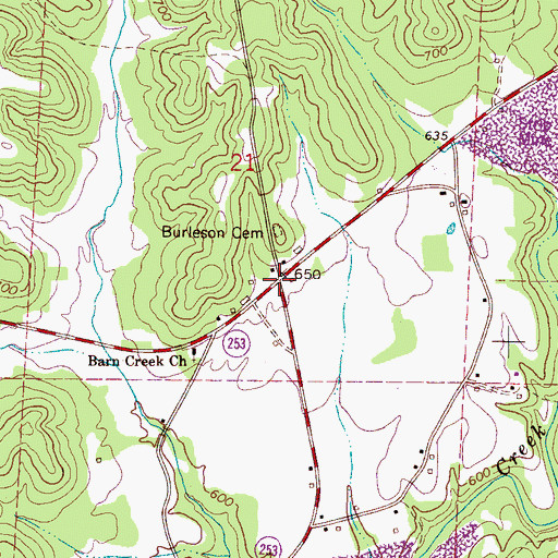 Topographic Map of Brinn, AL