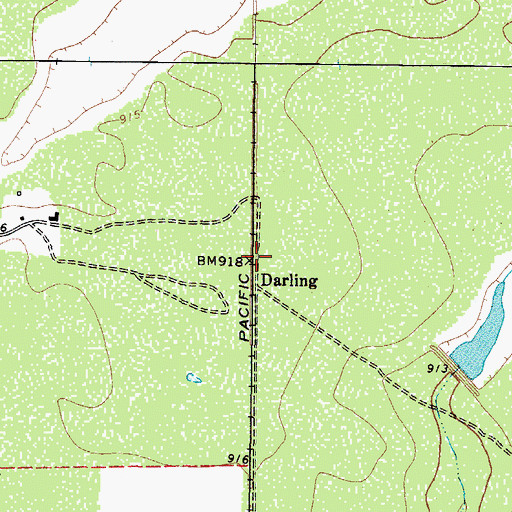 Topographic Map of Darling, TX