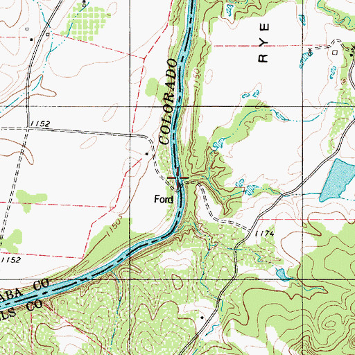 Topographic Map of Double Ford, TX