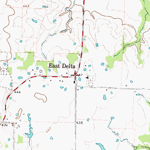 Topographic Map of East Delta, TX