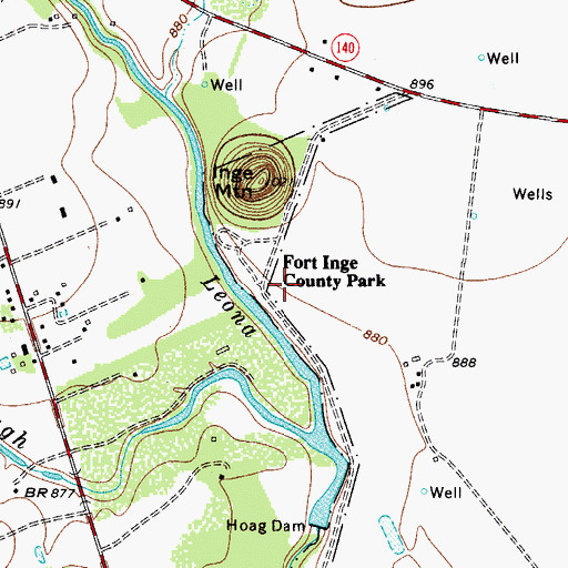 Topographic Map of Fort Inge, TX