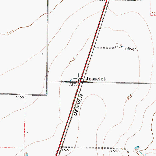 Topographic Map of Josselet, TX