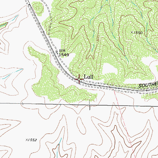 Topographic Map of Lull, TX