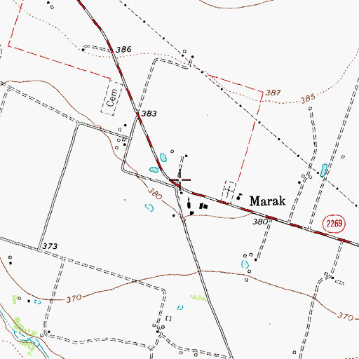 Topographic Map of Marak, TX