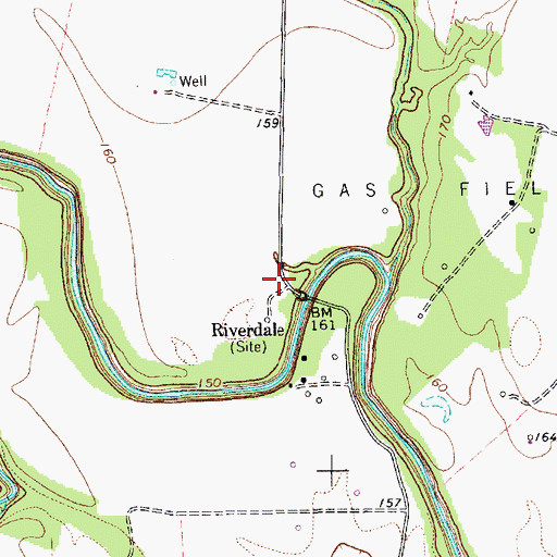 Topographic Map of Riverdale, TX