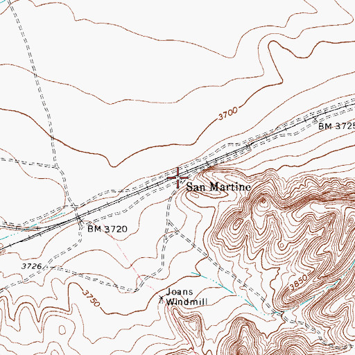Topographic Map of San Martine, TX