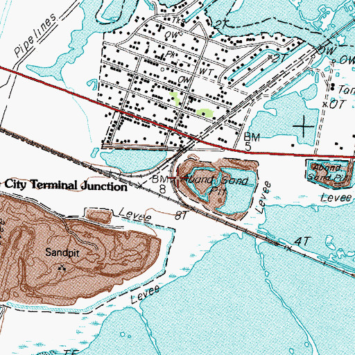 Topographic Map of Texas City Terminal Junction, TX